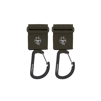 Lässig CAS Stroller Hooks with Carabiner 2 pack olive