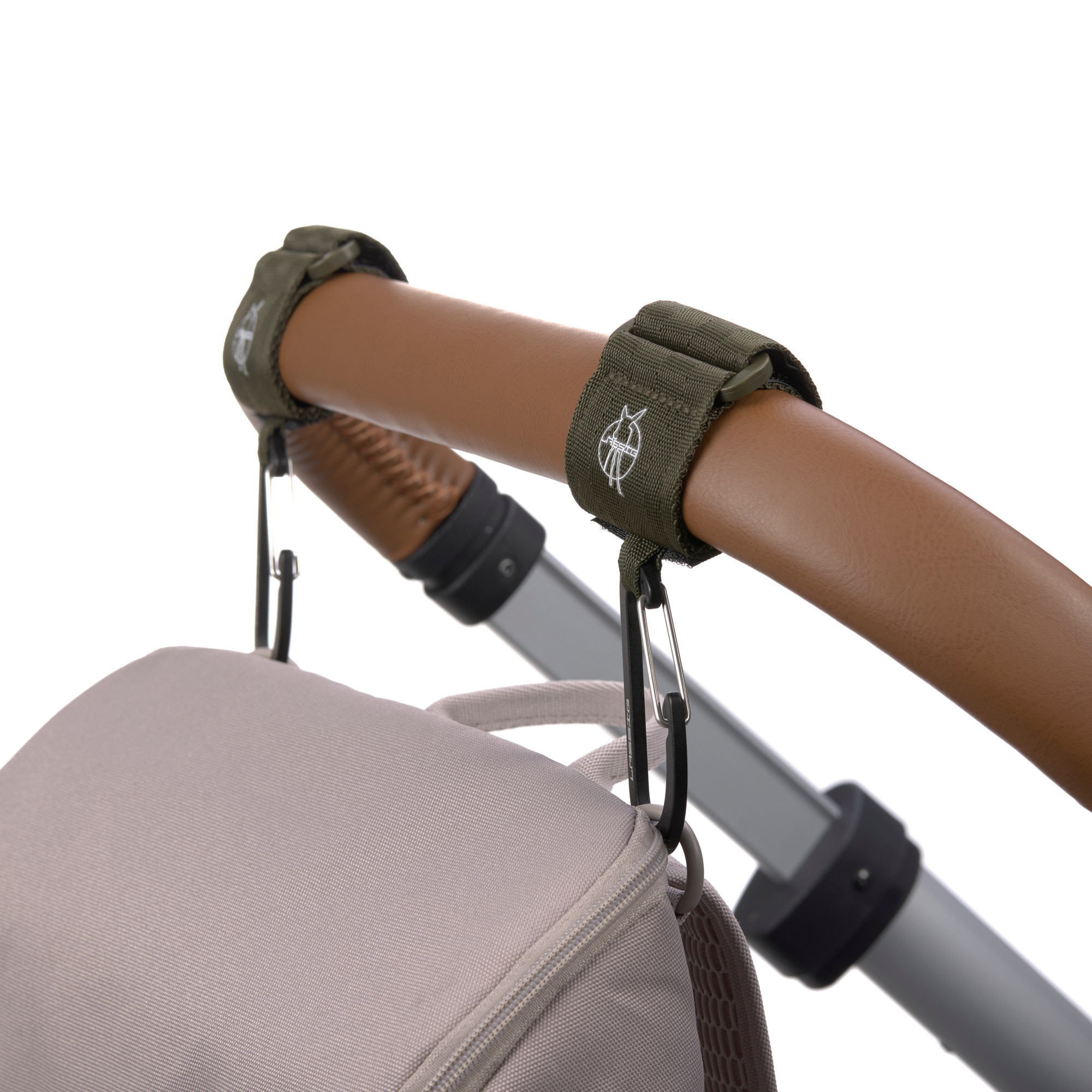 Lässig CAS Stroller Hooks with Carabiner 2 pack olive - 3
