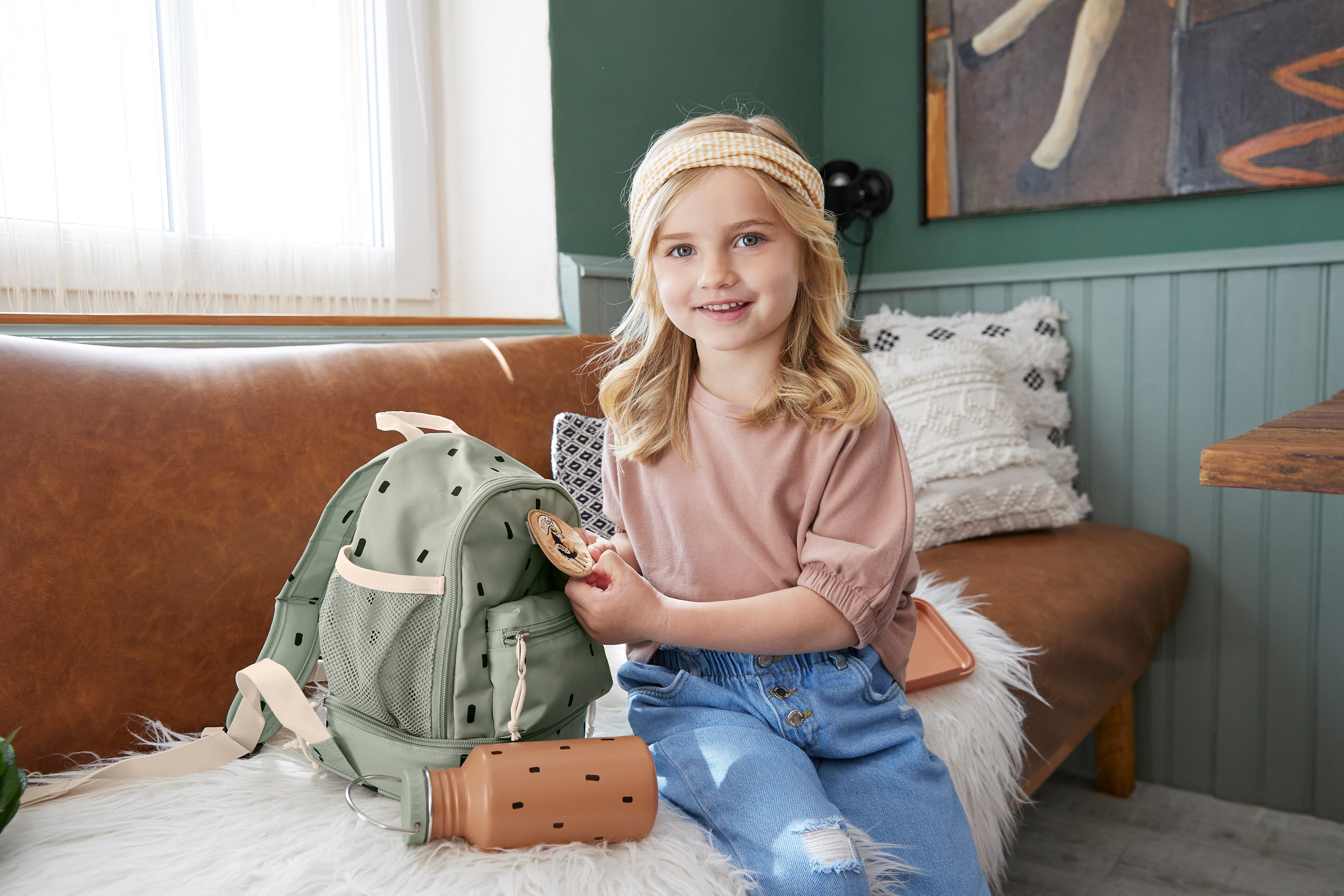 Lässig Mini Backpack Happy Prints light olive - 7