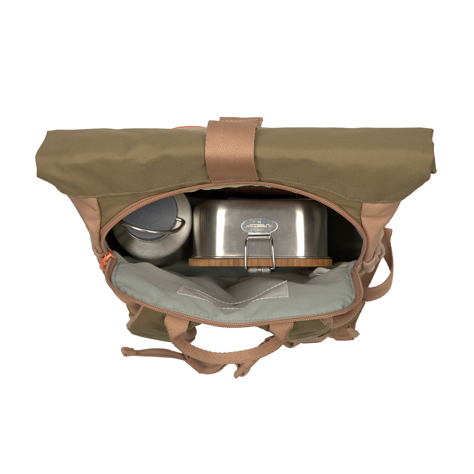 Lässig Mini Rolltop Backpack Nature hazelnut - 15