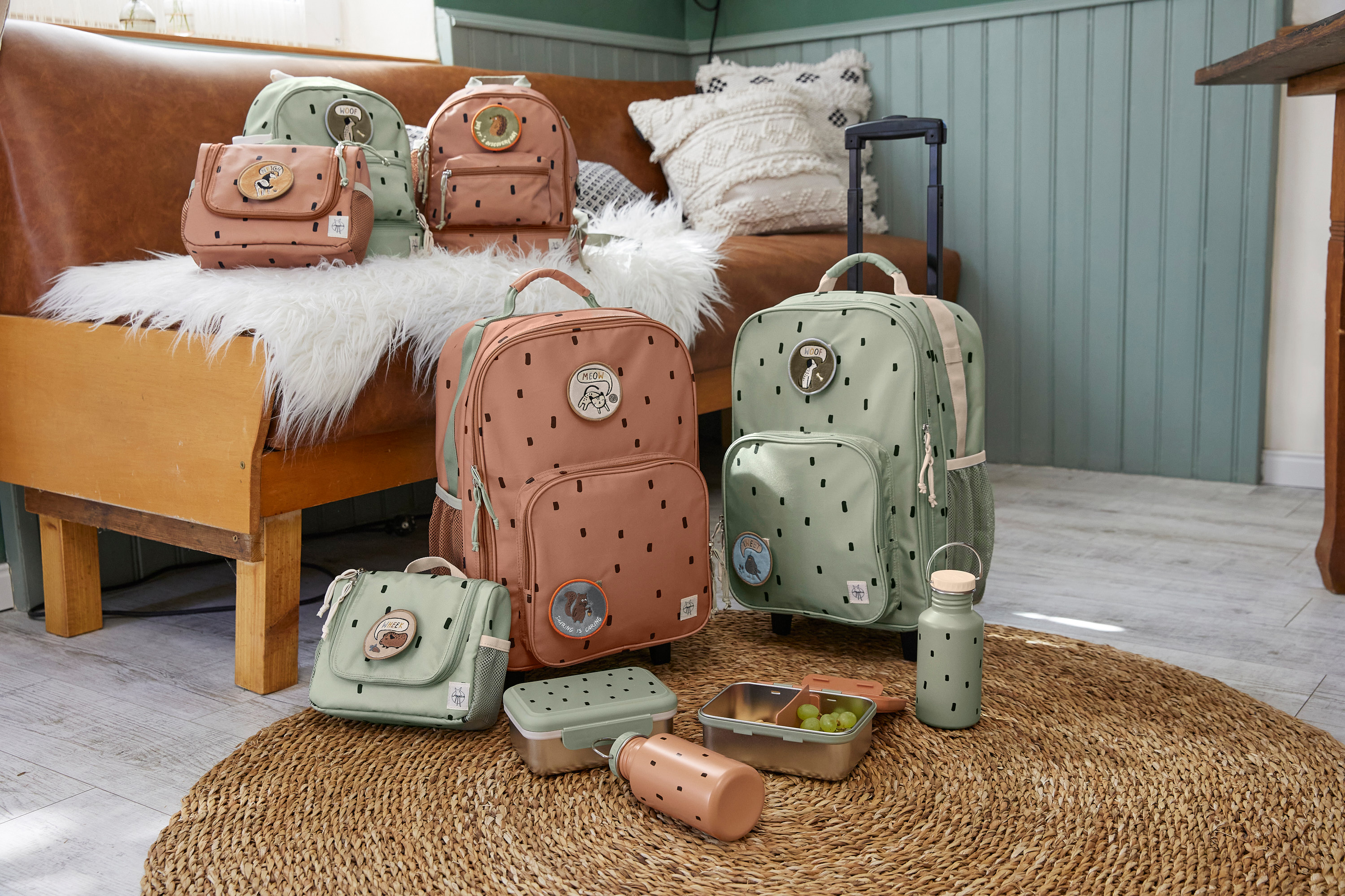 Lässig Mini Washbag Happy Prints light olive - 2