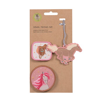 Lässig School Patches Set Horse pink