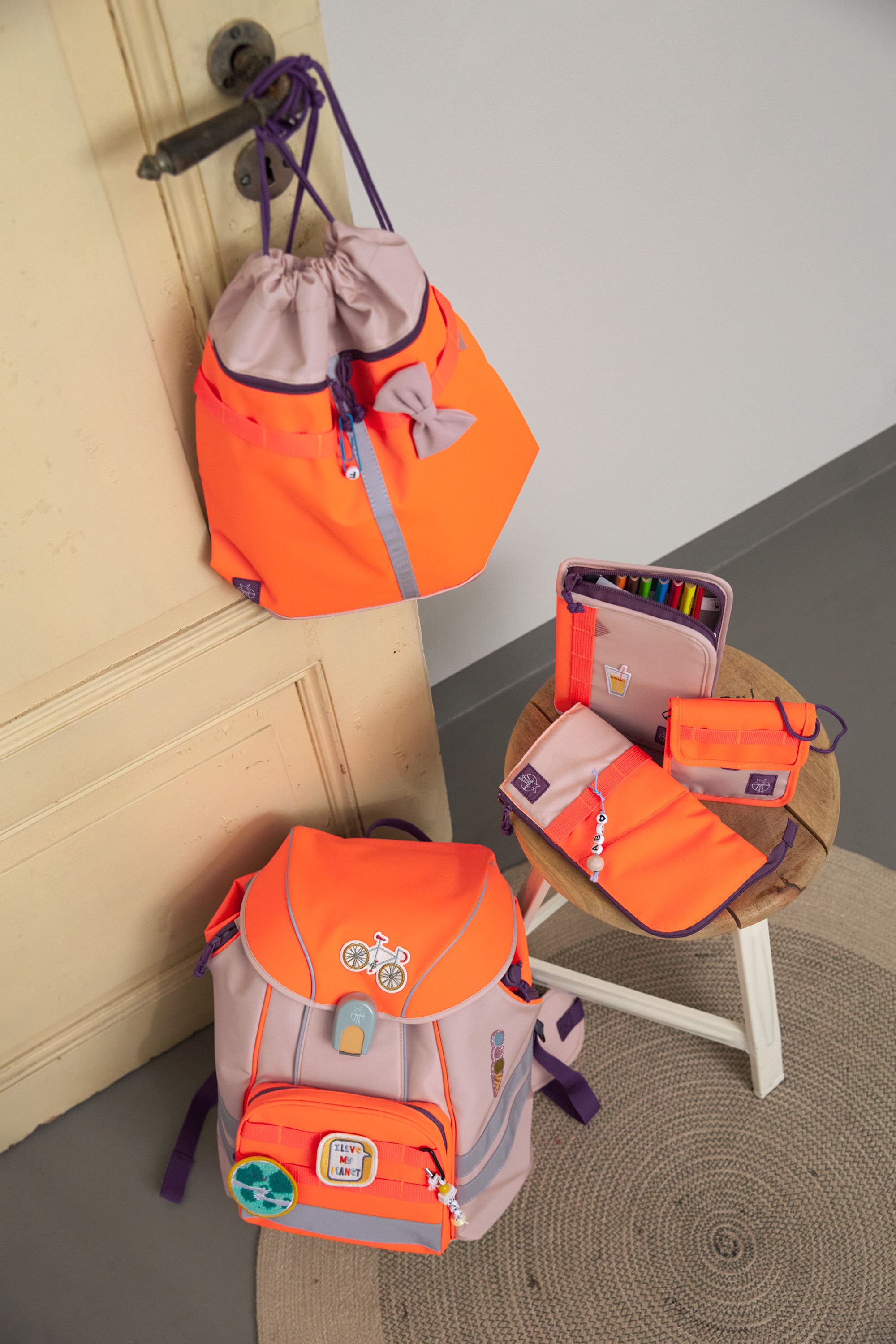 Lässig School Set Flexy Unique Beginner rose/neon-orange - 35