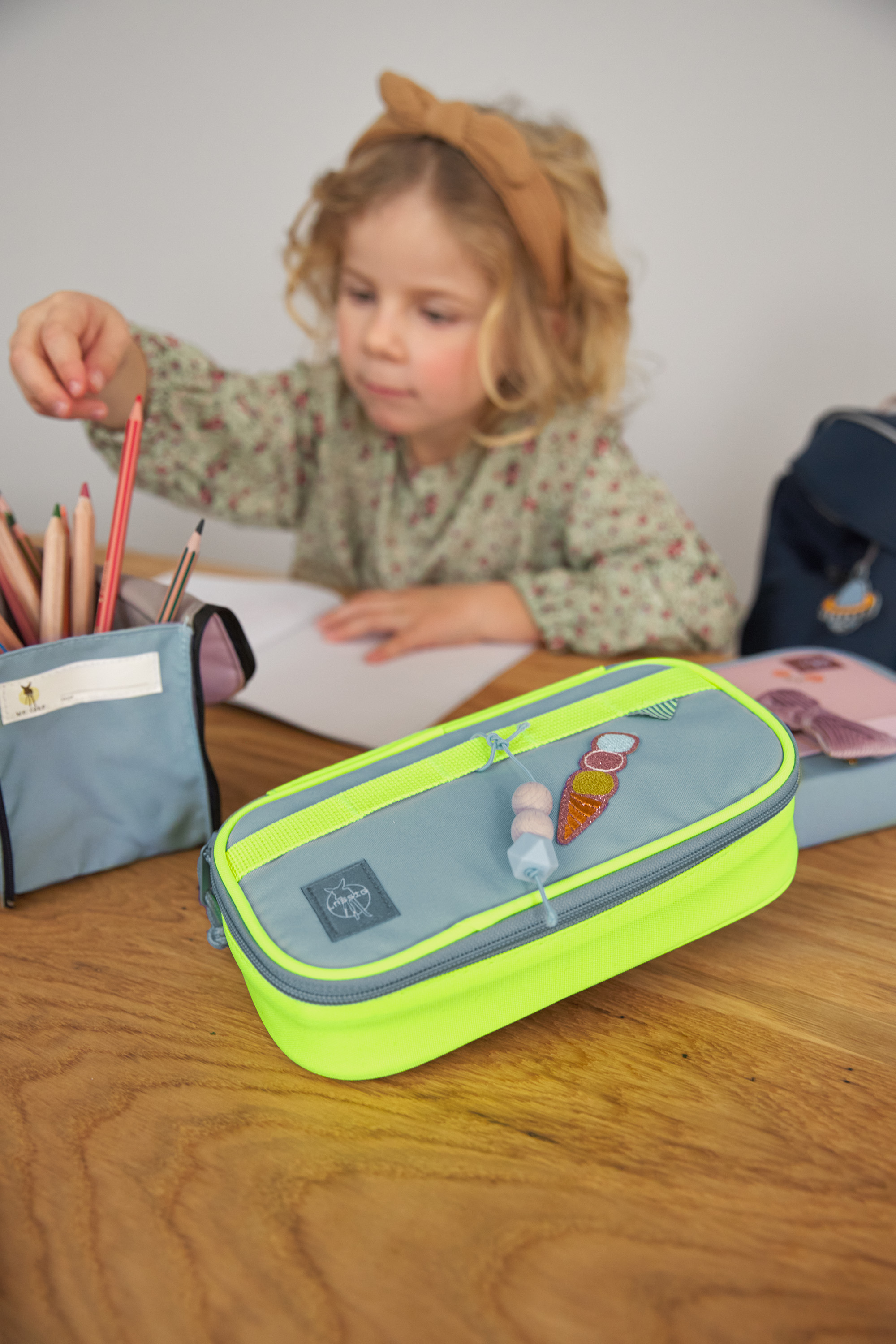 Lässig School Spacy Pencil Case Unique blue/neon-yellow - 5