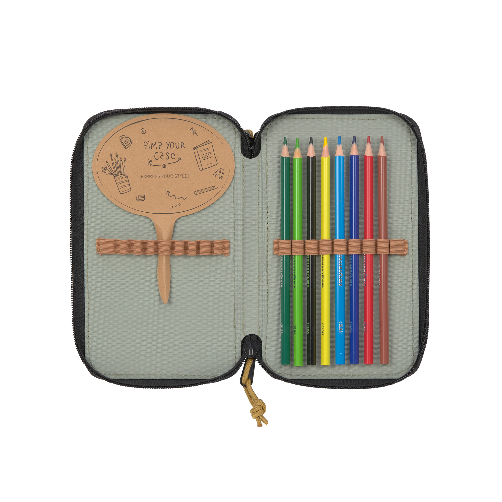 Lässig School Triple Pencil Case Unique black - 6