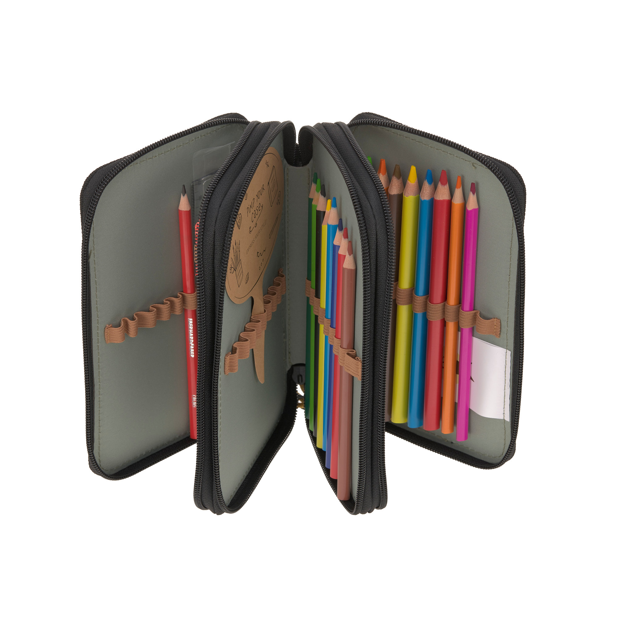 Lässig School Triple Pencil Case Unique black - 4