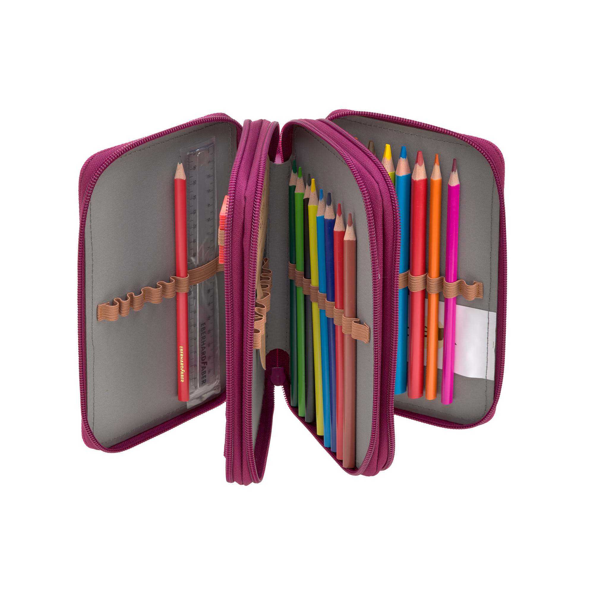 Lässig School Triple Pencil Case Unique Speckles berry - 3
