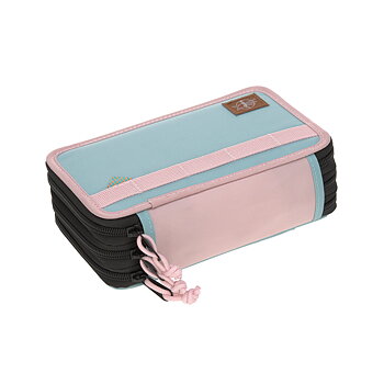 Lässig School Triple Pencil Case Unique rose/blue/black