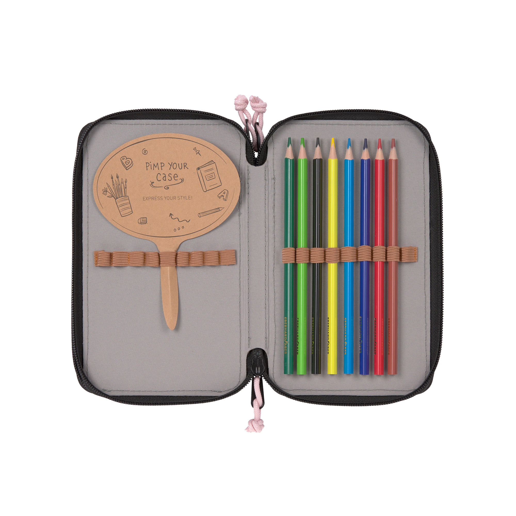 Lässig School Triple Pencil Case Unique rose/blue/black - 5
