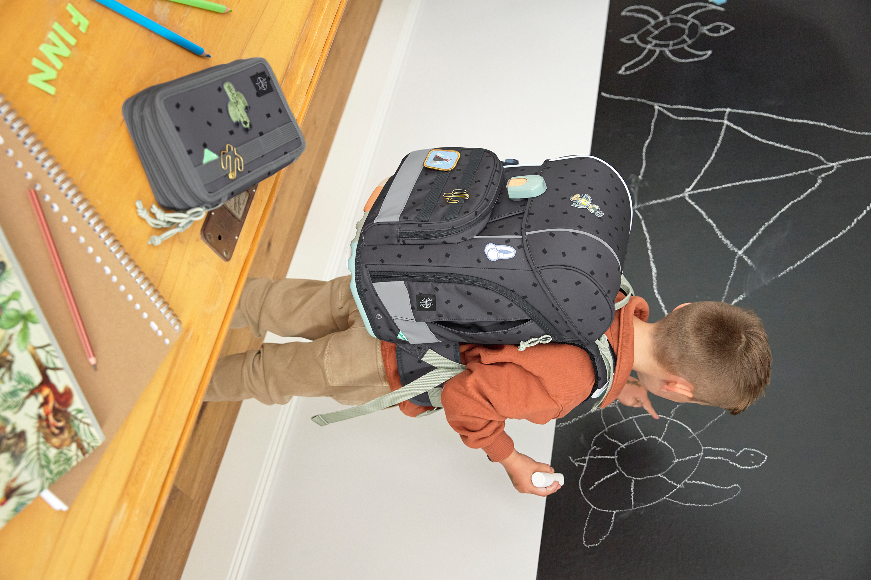 Lässig School Set Boxy Unique Speckles anthracite - 18