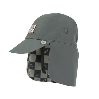 Lässig Foldable Flap Hat Check Pat deep oliv/seasal 3-6 y