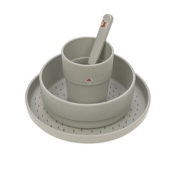Lässig Dish Set PP/Cellulose Little Forest Fox (Plate, Bowl, Mug, Spoon)