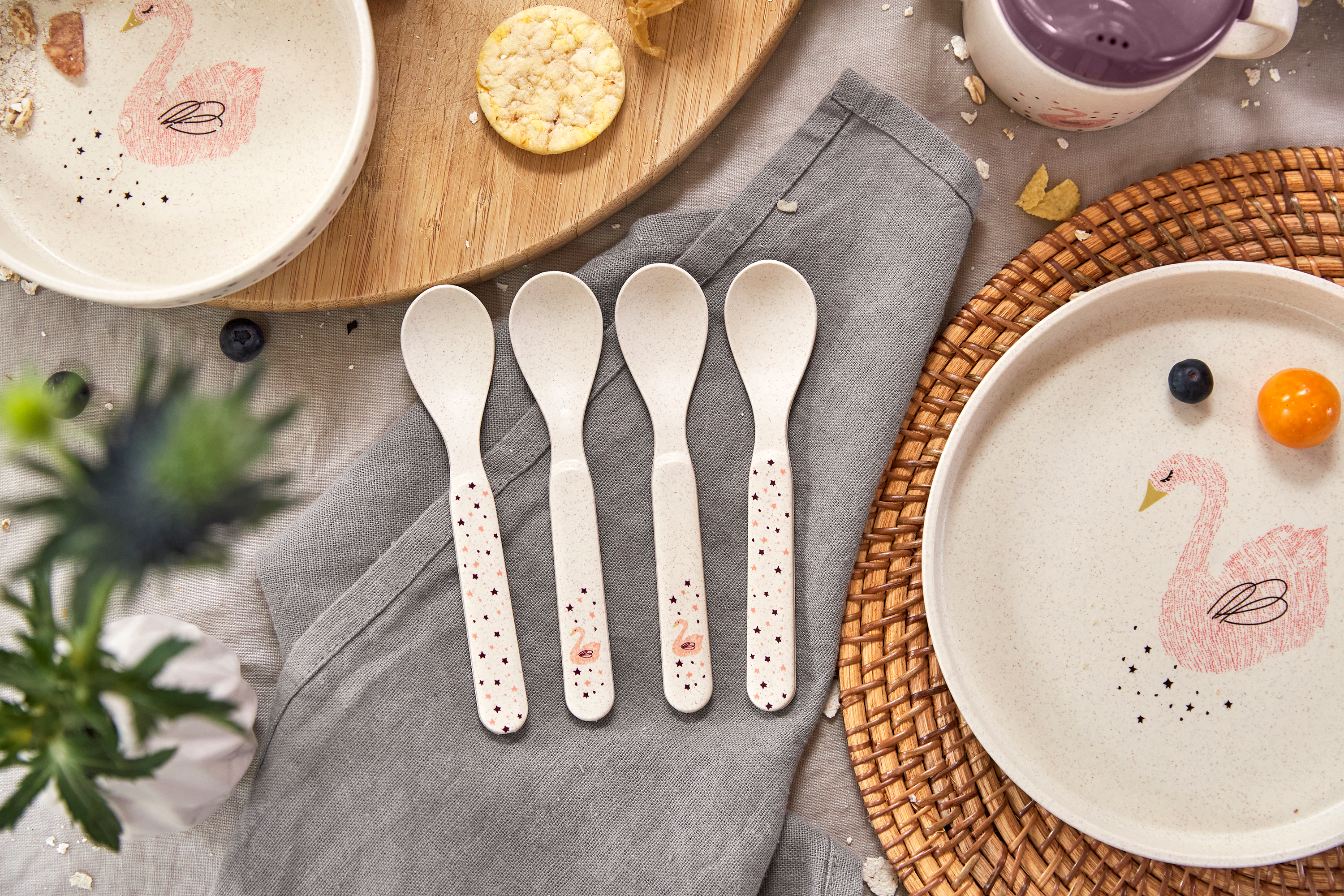 Lässig Spoon Set PP/Cellulose Label Little Water Swan - 3