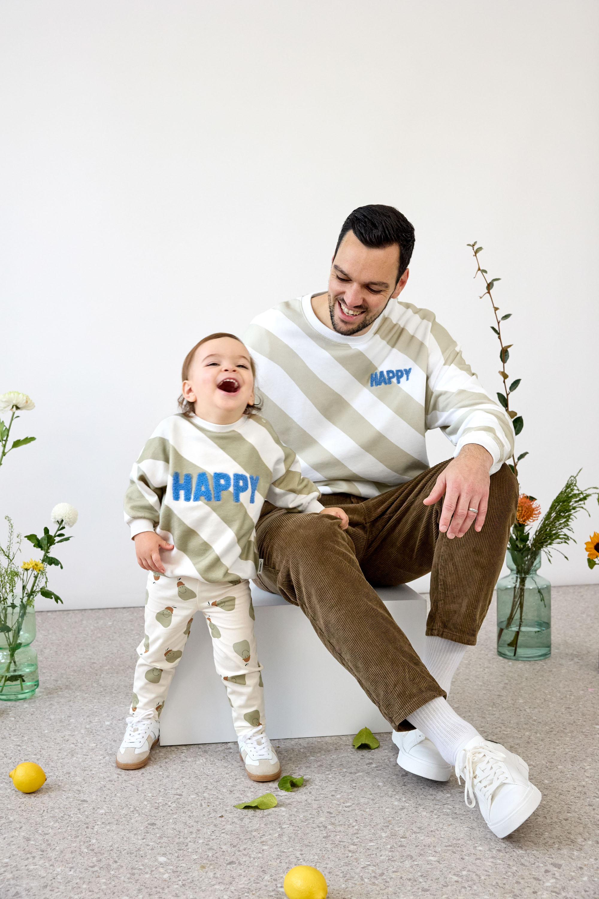 Lässig Kids Sweater GOTS Happy milky/light khaki, 3-6 mon - 8