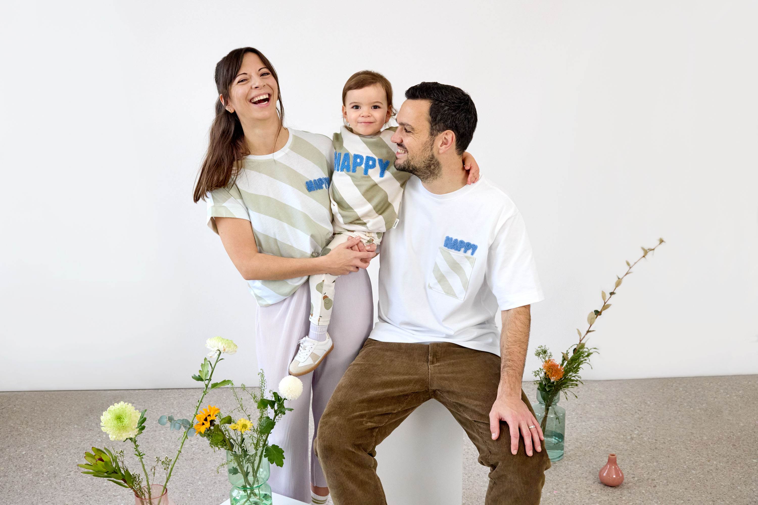 Lässig Kids Sweater GOTS Happy milky/light khaki, 3-6 mon - 3