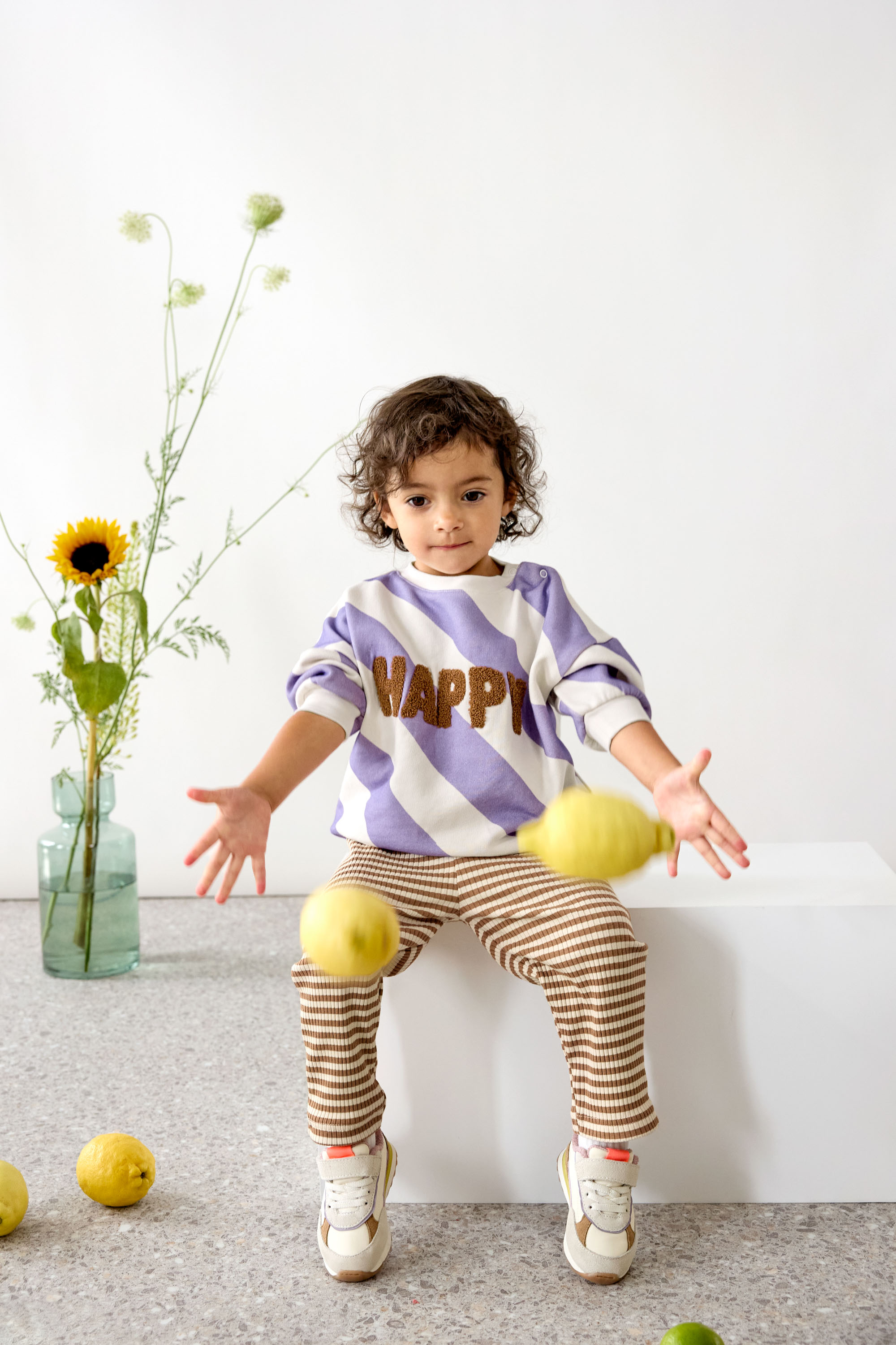 Lässig Kids Sweater GOTS Happy milky/lilac, 1-2 years
