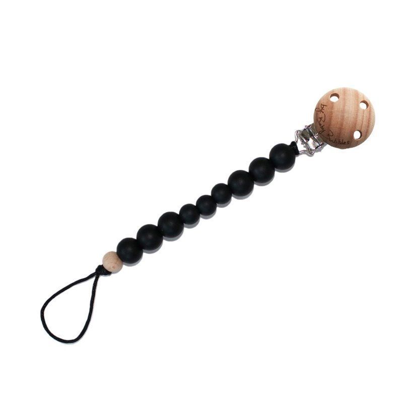 By Baby Bubbles Pacifier Clips Simple Onyx