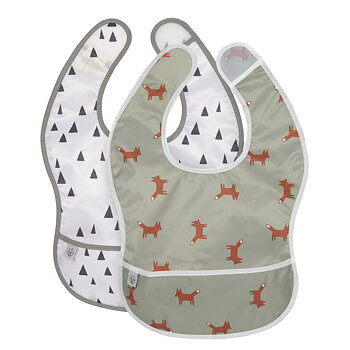Lässig Lightweight Bib 2 pcs assorted Little Forest Fox, 6-24 months