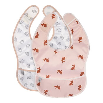 Lässig Lightweight Bib 2 pcs assorted Little Forest Rabbit, 6-24 months