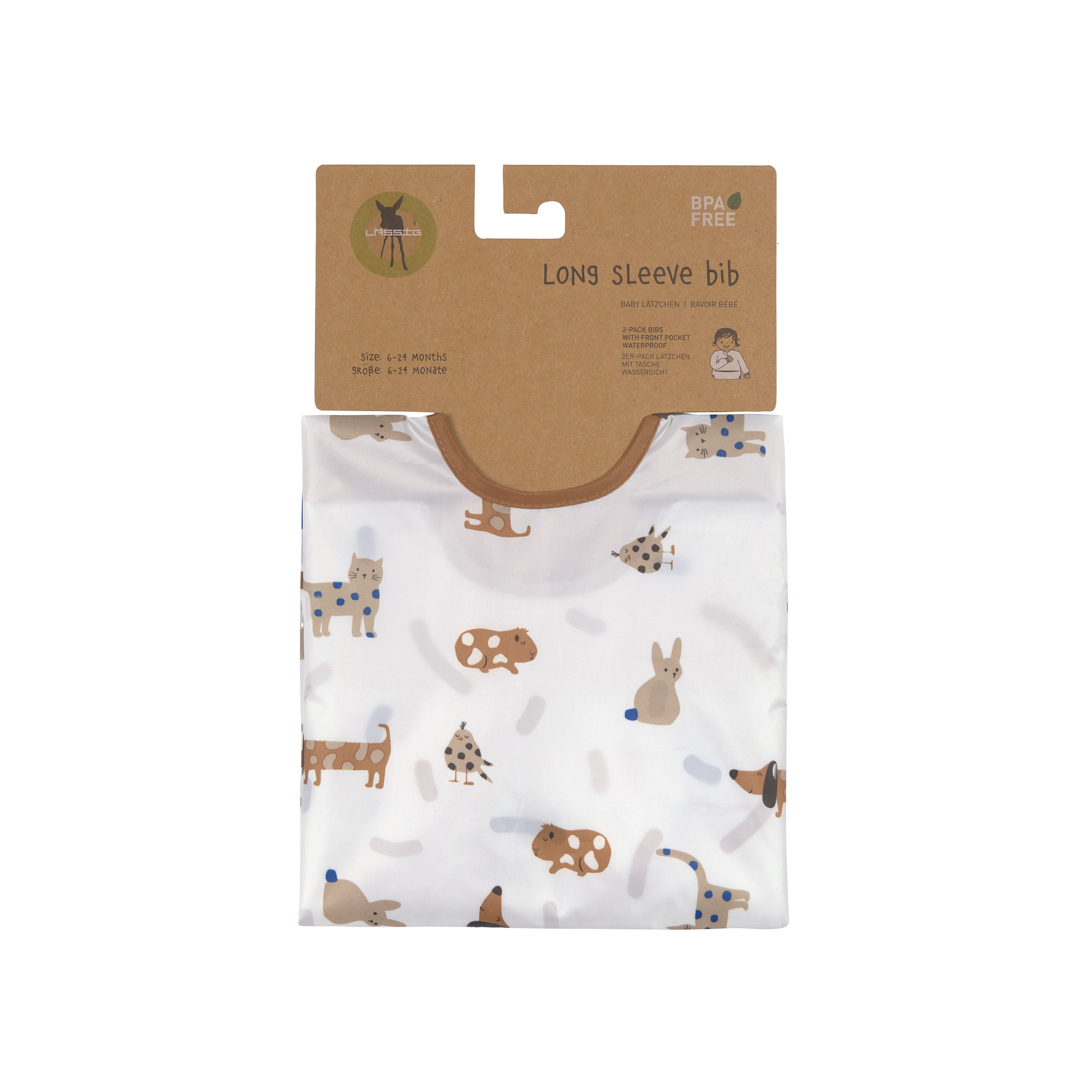 Lässig Long Sleeve Bib 2 pcs Little Mateys royal blue 6-24 months - 5