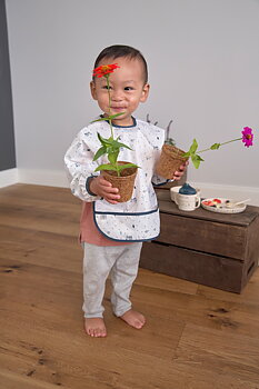 Lässig Long Sleeve Bib 2 pcs assorted Garden Explorer Tractor