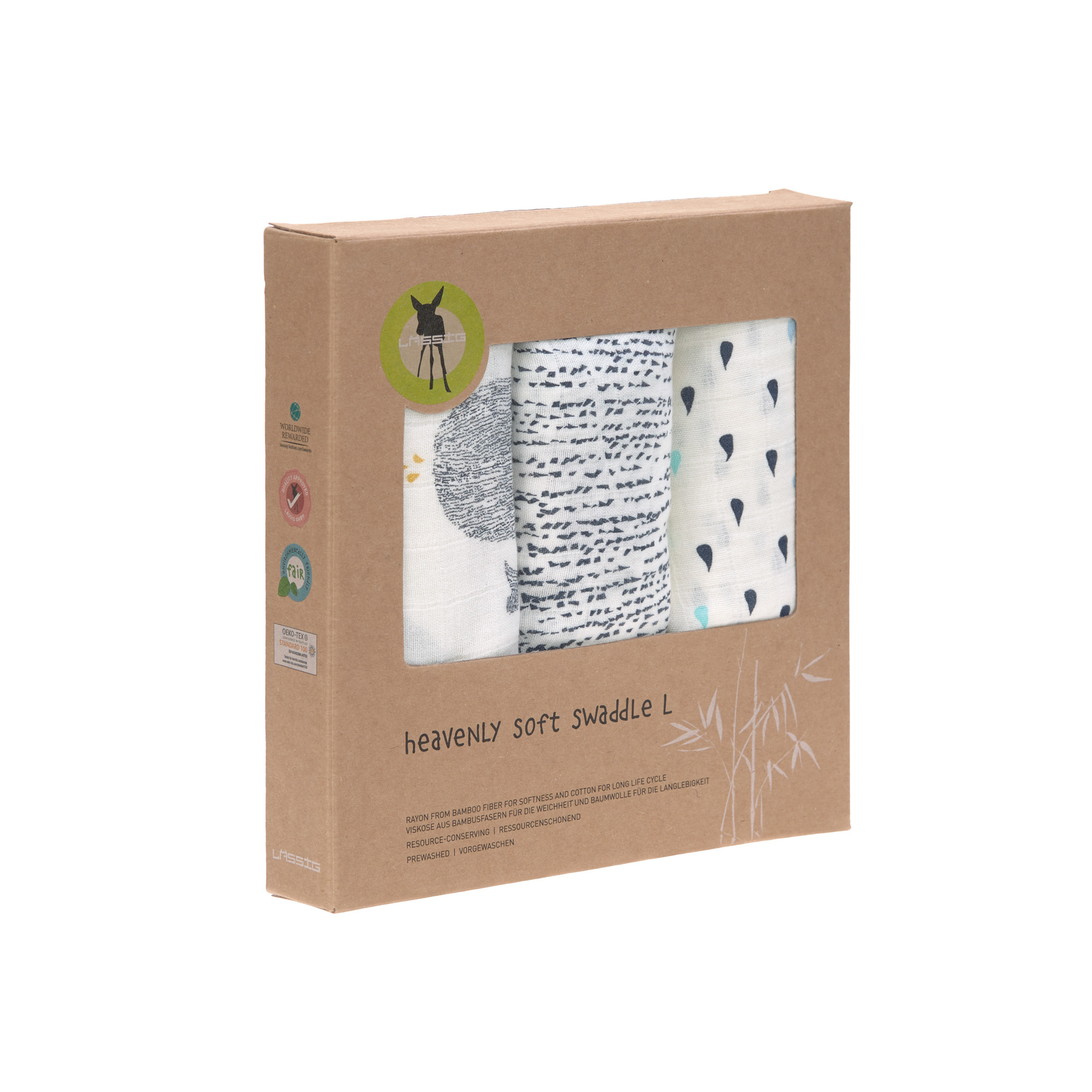Lässig Heavenly soft Swaddle L Little Water Whale 3 pcs ass., 80 x 80 cm - 11