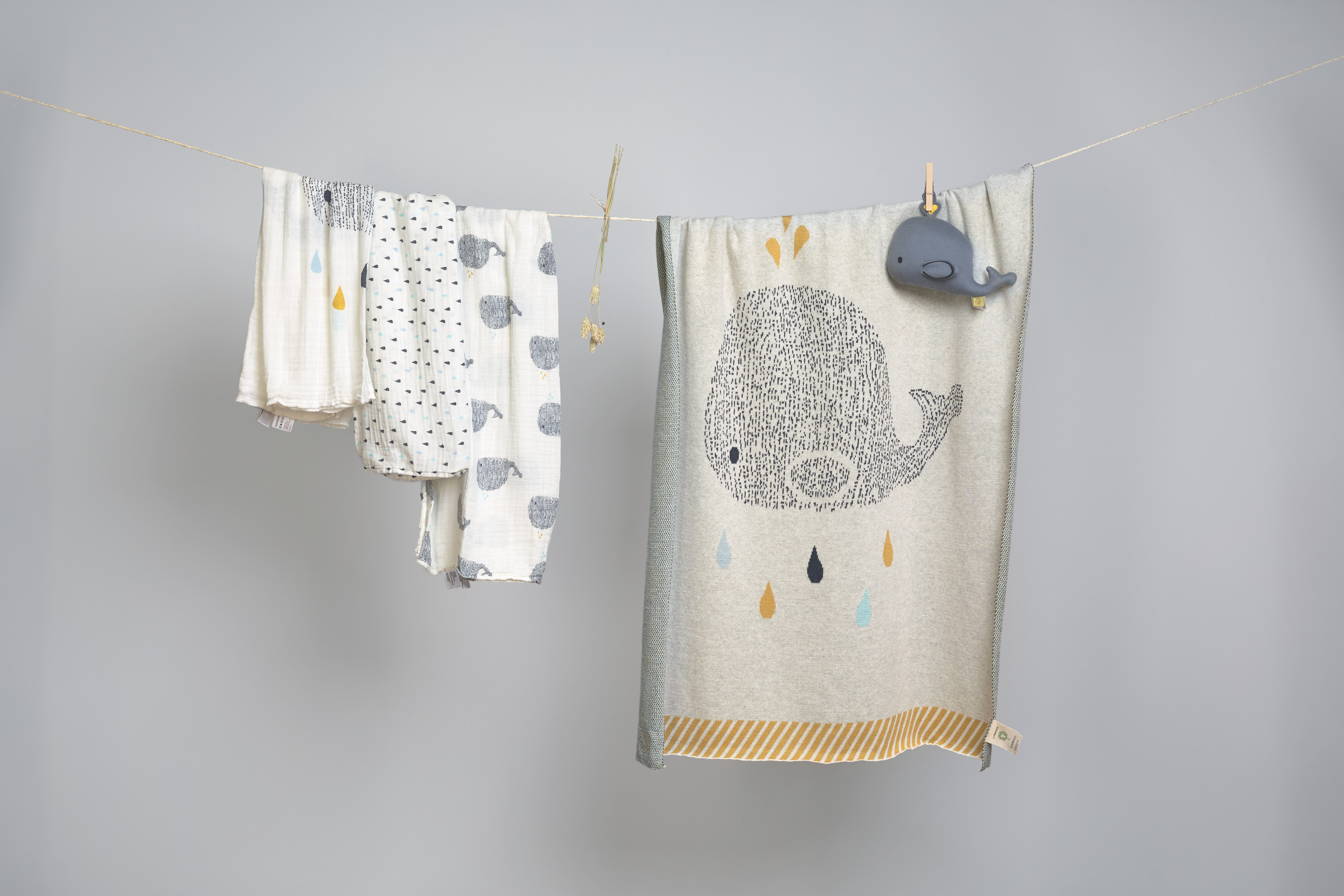 Lässig Heavenly soft Swaddle L Little Water Whale 3 pcs ass., 80 x 80 cm - 6