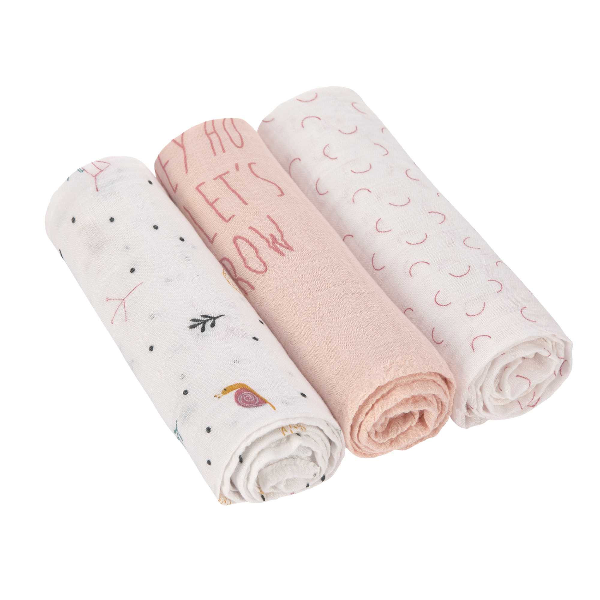Lässig Heavenly soft Swaddle L Garden Explorer Snail 3 pcs ass., 80 x 80 cm - 3