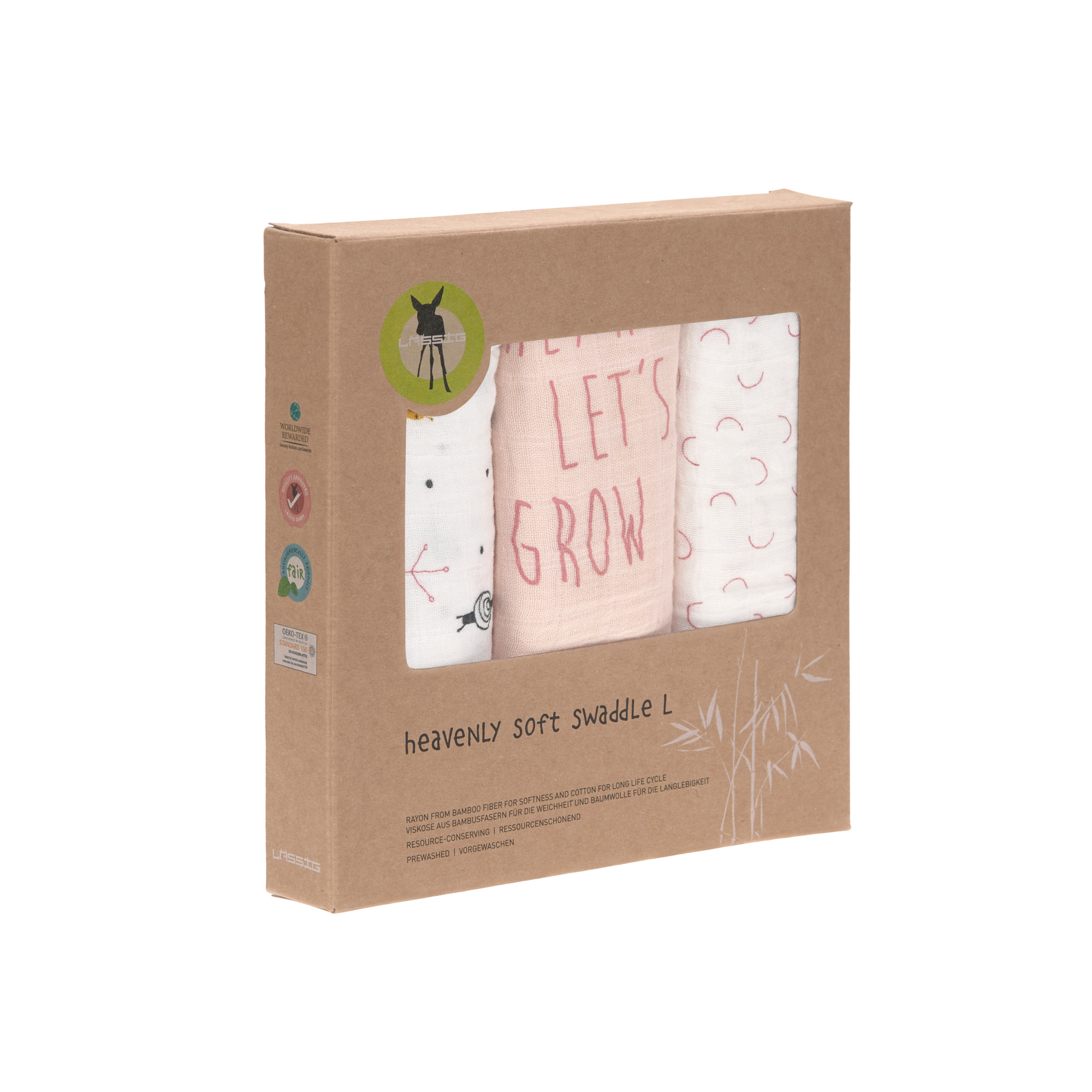 Lässig Heavenly soft Swaddle L Garden Explorer Snail 3 pcs ass., 80 x 80 cm - 10