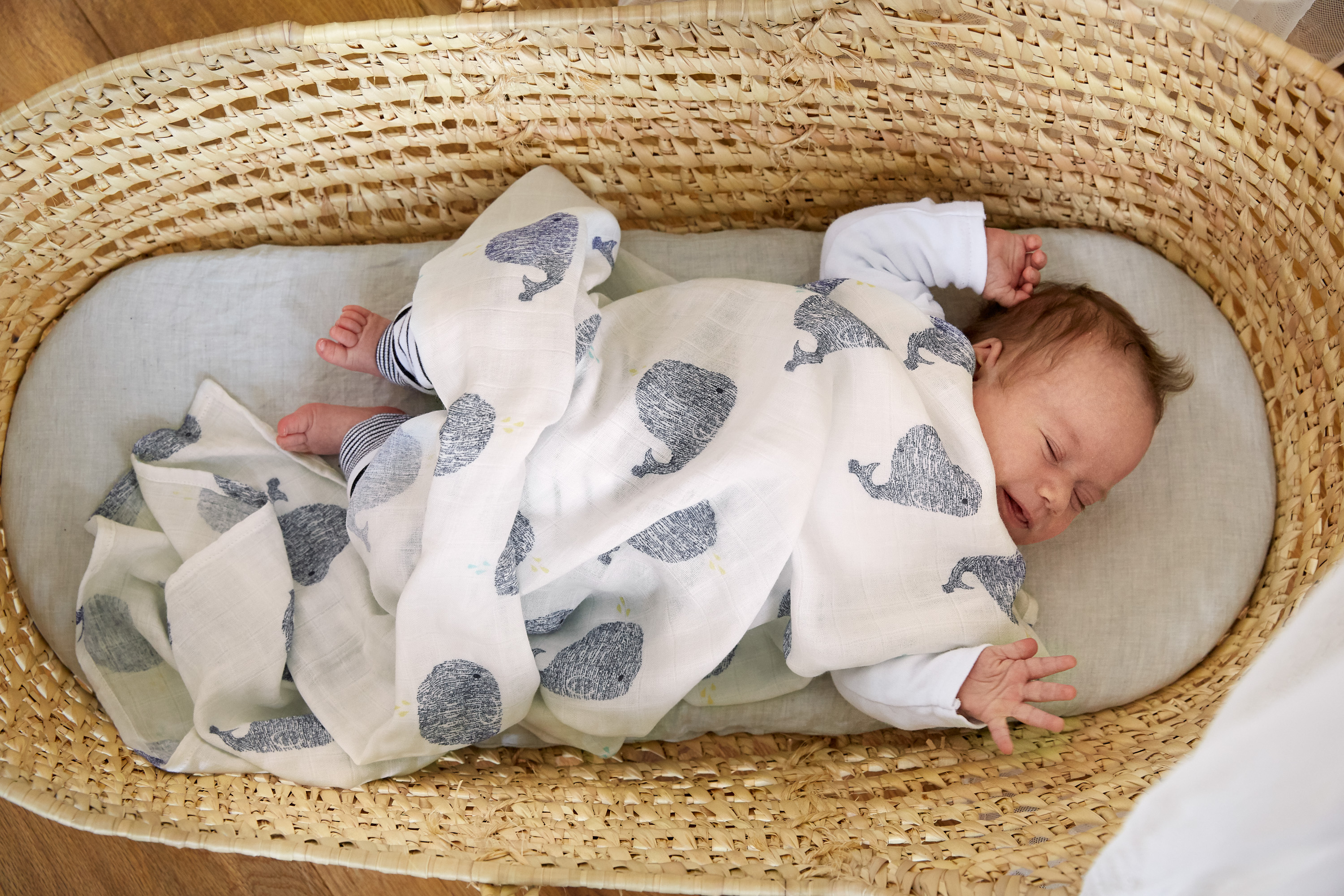 Lässig Heavenly soft Swaddle XL Little Water Whale 2 pcs ass., 120 x 120 cm - 2
