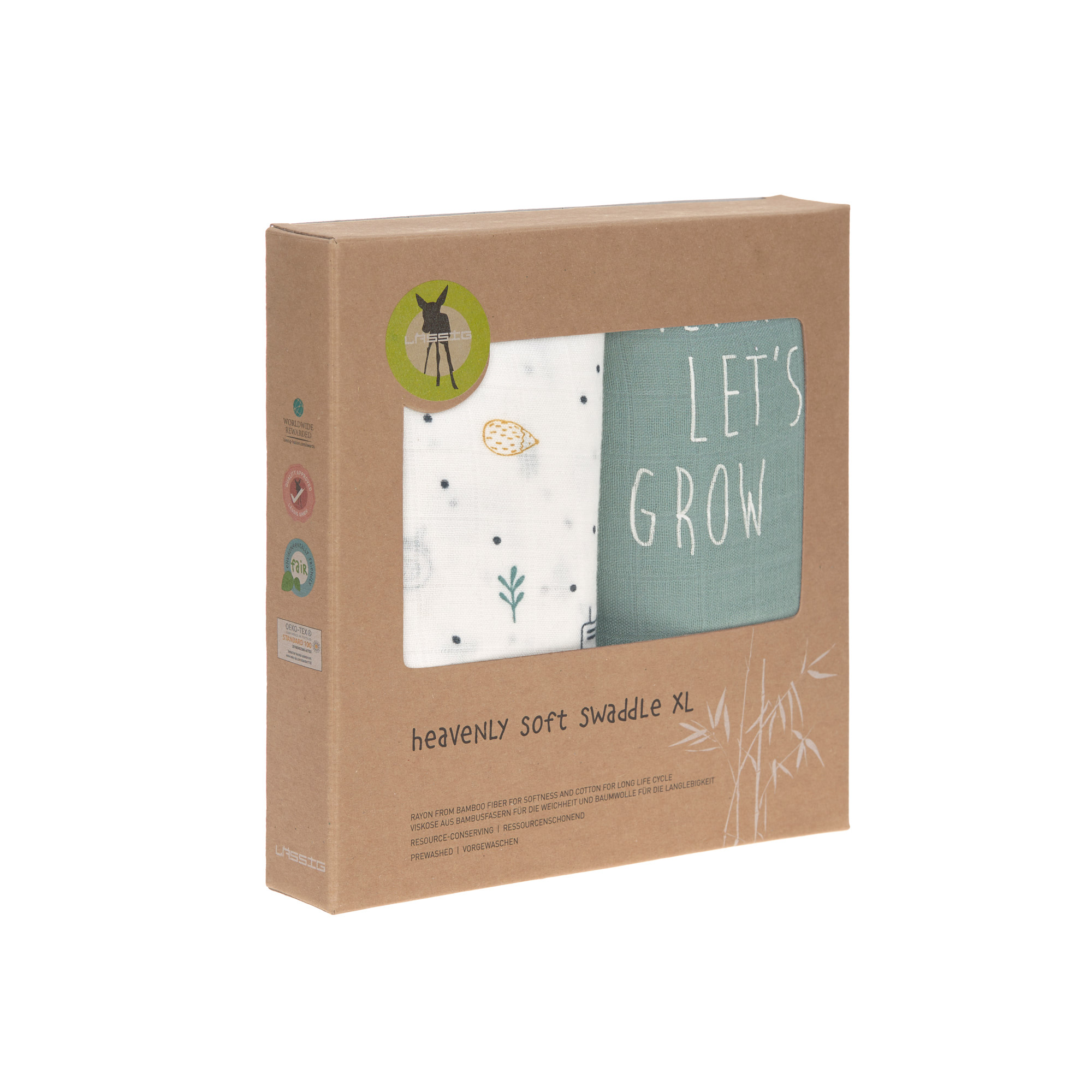 Lässig Heavenly soft Swaddle XL Garden Explorer Tractor 2 pcs ass., 120 x 120 cm - 5