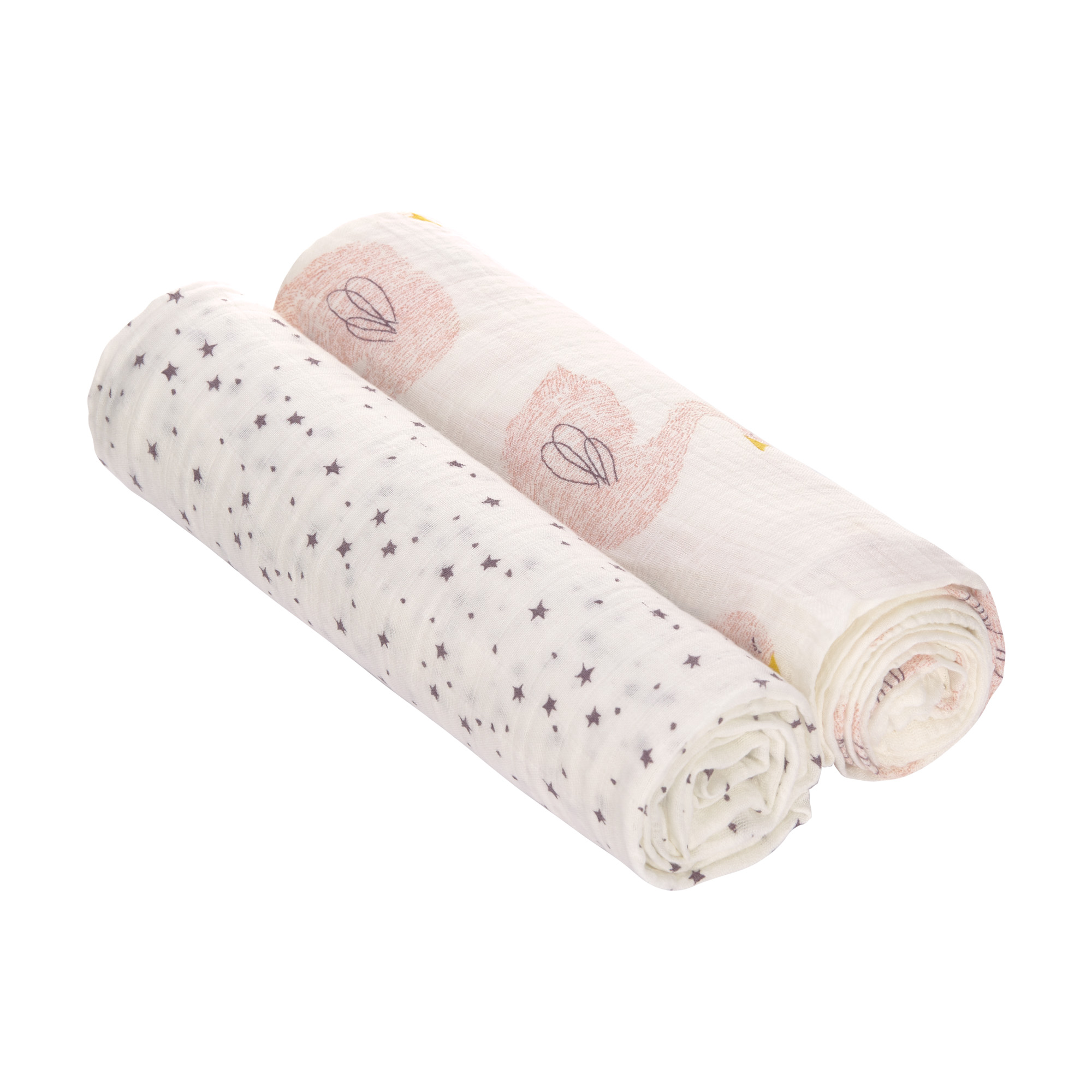 Lässig Heavenly soft Swaddle XL Little Water Swan 2 pcs ass., 120 x 120 cm
