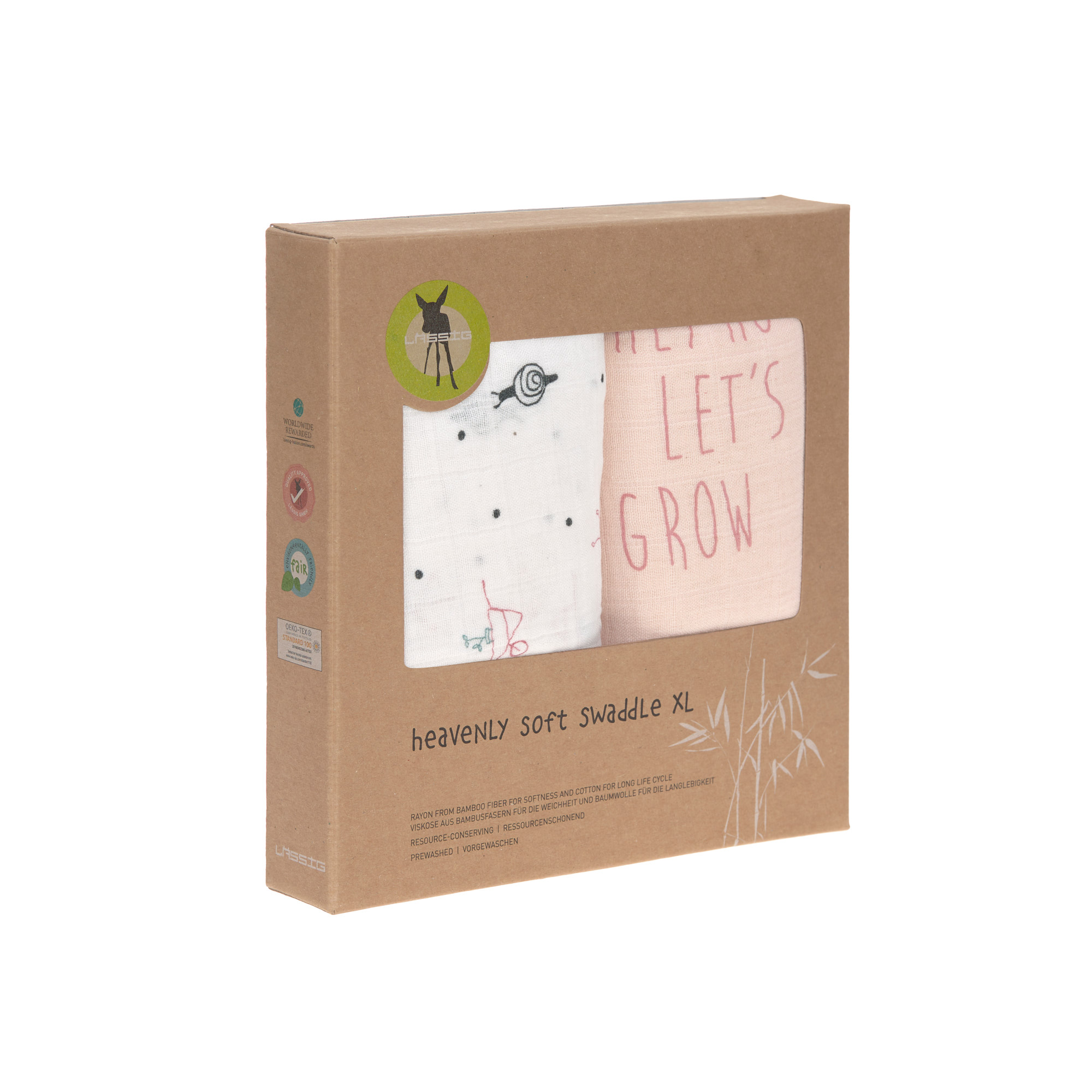 Lässig Heavenly soft Swaddle XL Garden Explorer Snail 2 pcs ass., 120 x 120 cm - 4