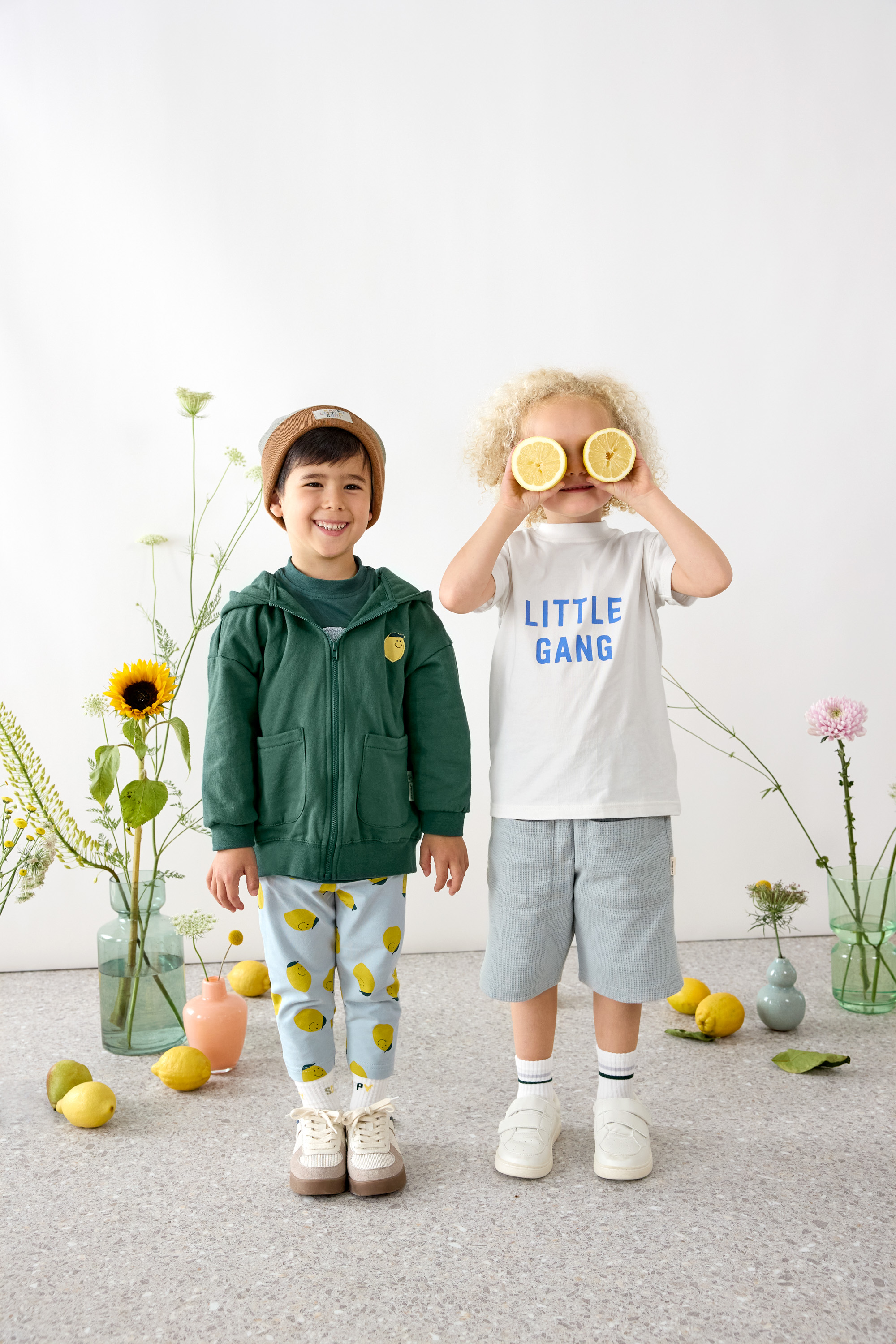 Lässig Legging Jersey GOTS Lemon light blue, 3-6 months - 7