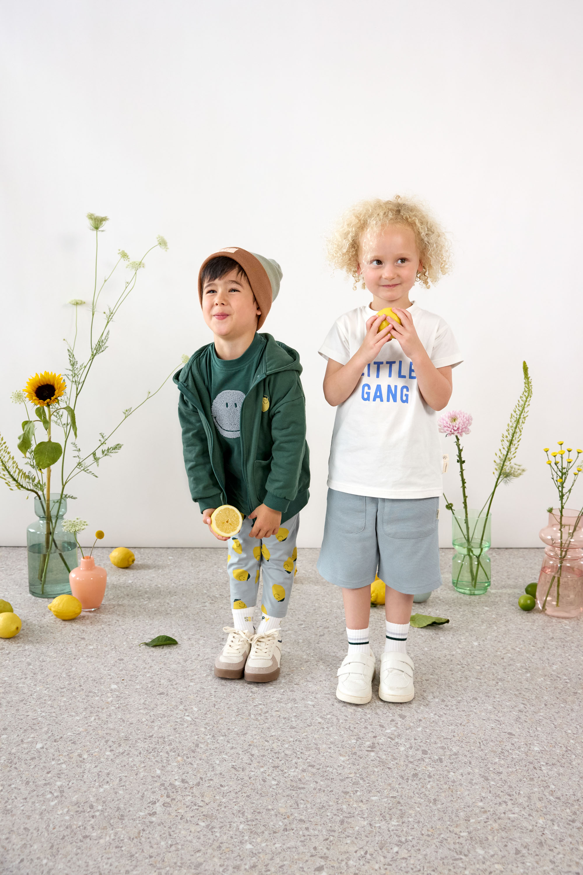 Lässig Legging Jersey GOTS Lemon light blue, 3-6 months - 5