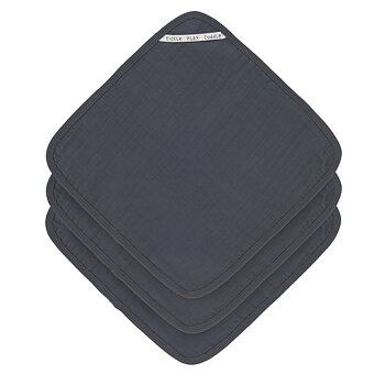 Lässig Muslin Washcloth Set 3 pcs navy