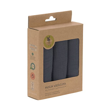 Lässig Muslin Washcloth Set 3 pcs navy