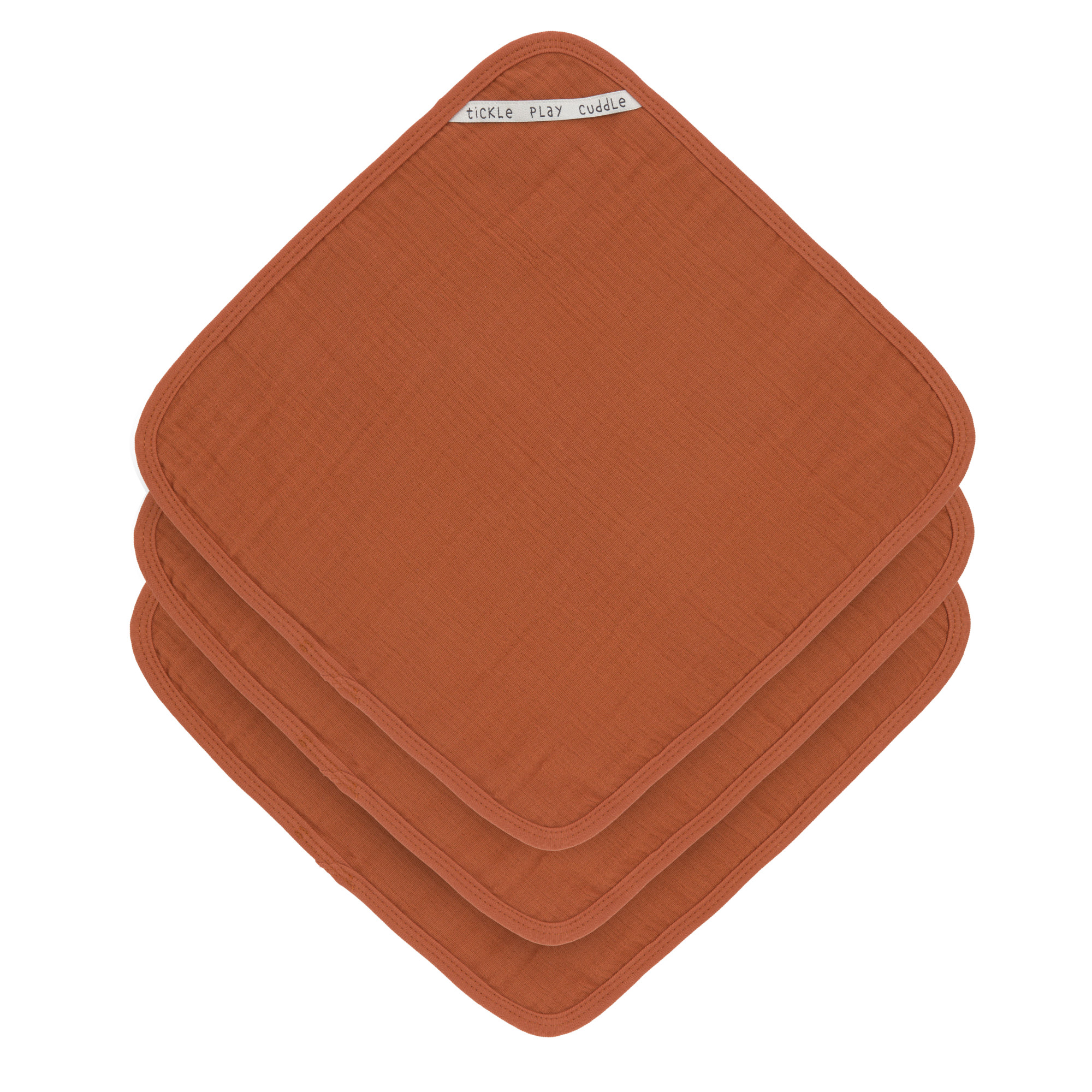 Lässig Muslin Washcloth Set 3 pcs rust