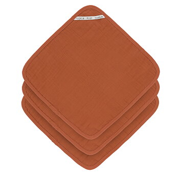Lässig Muslin Washcloth Set 3 pcs rust