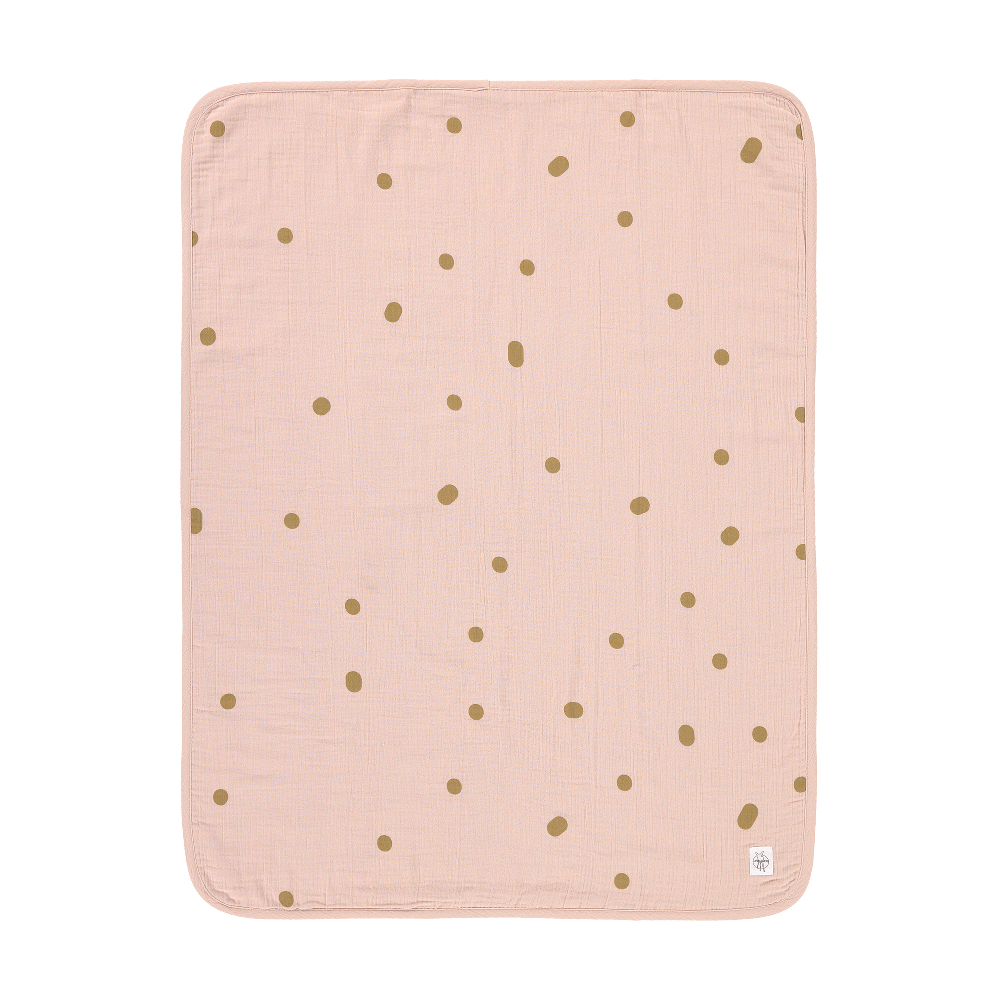 Lässig Muslin Blanket GOTS Dots powder pink 75 x 100 cm