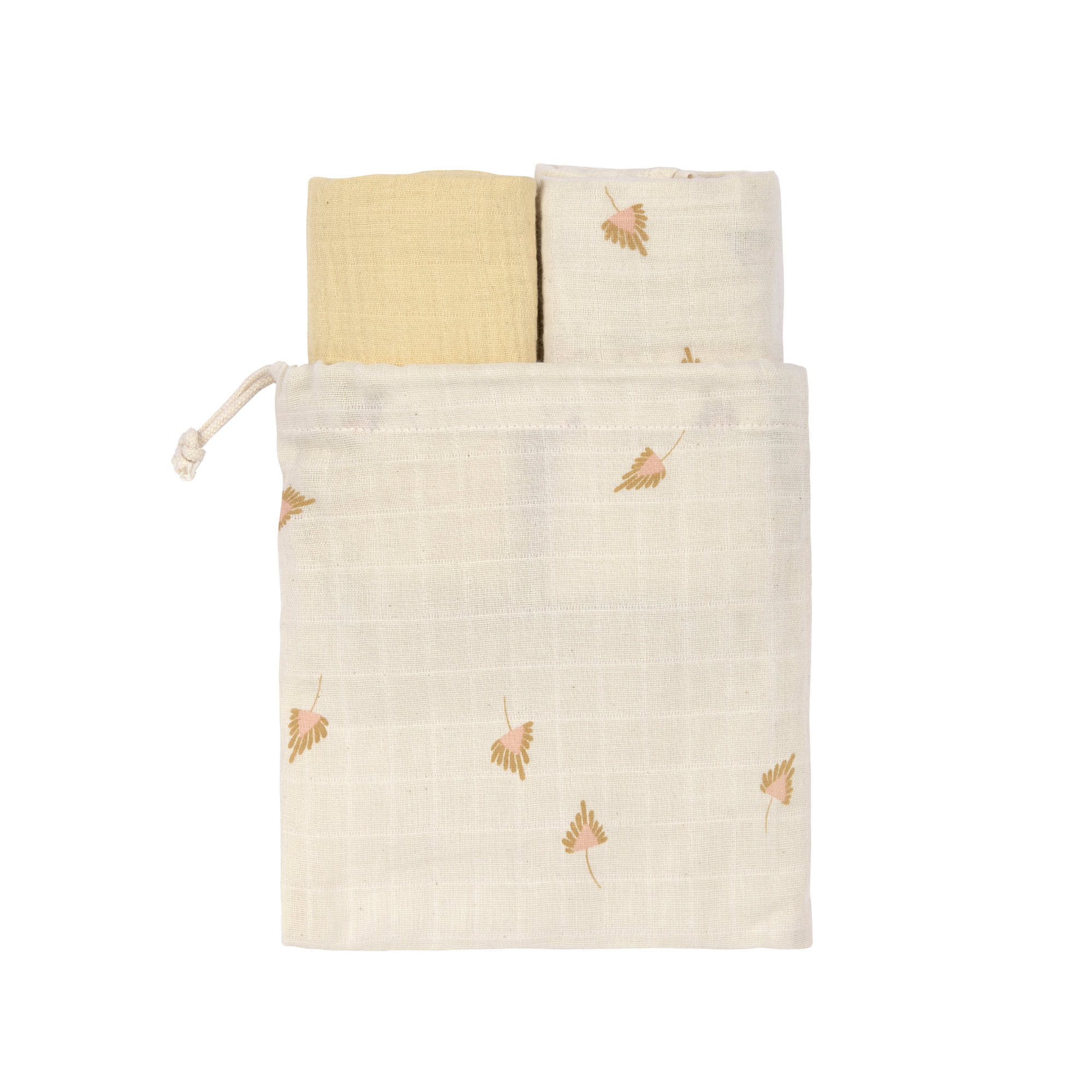 Lässig Swaddle & Burp Blanket M 2 pcs curry, 60 x 60 cm (organic in conversion) - 5