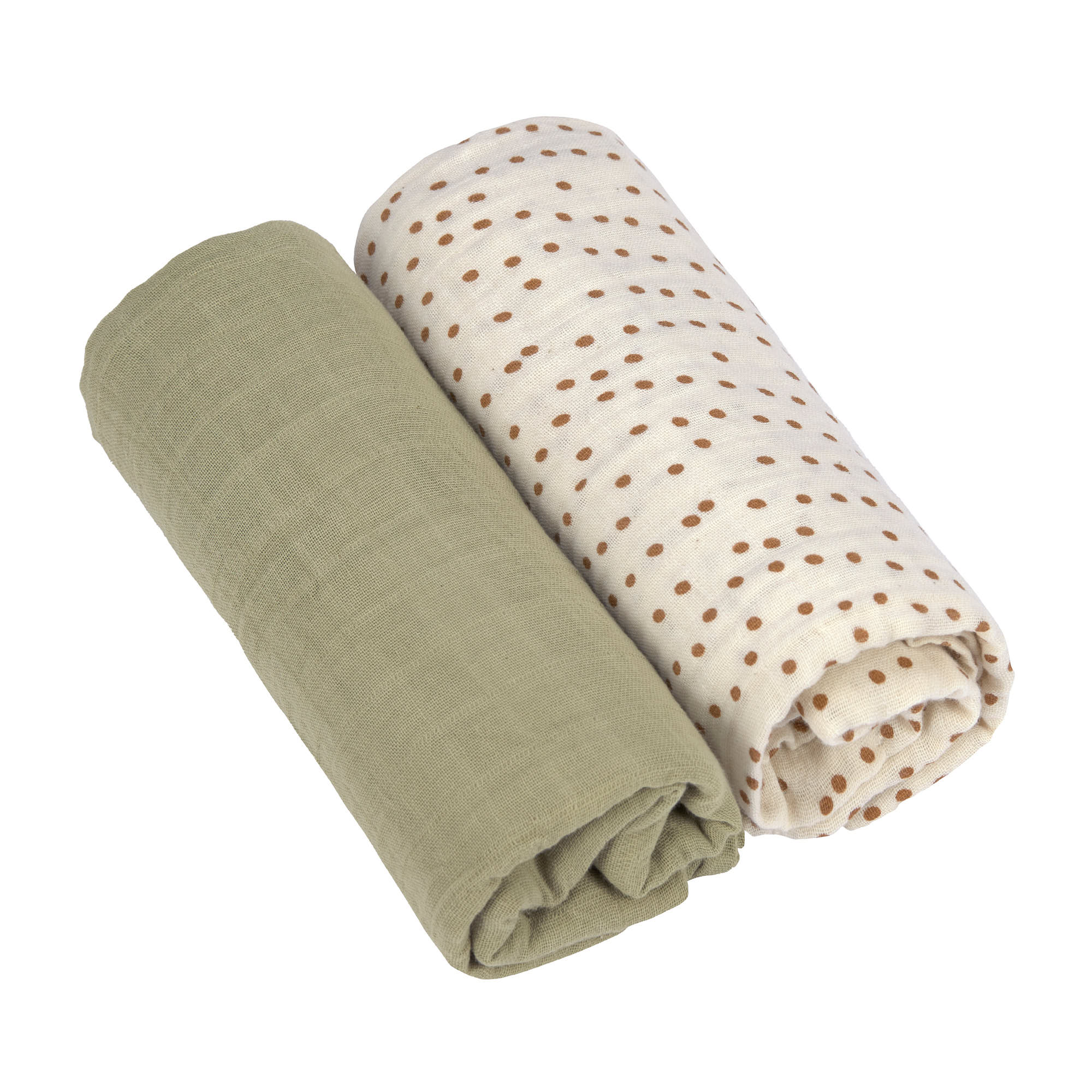 Lässig Swaddle & Burp Blanket L 2 pcs caramel, 80 x 80 cm (organic in conversion) - 5