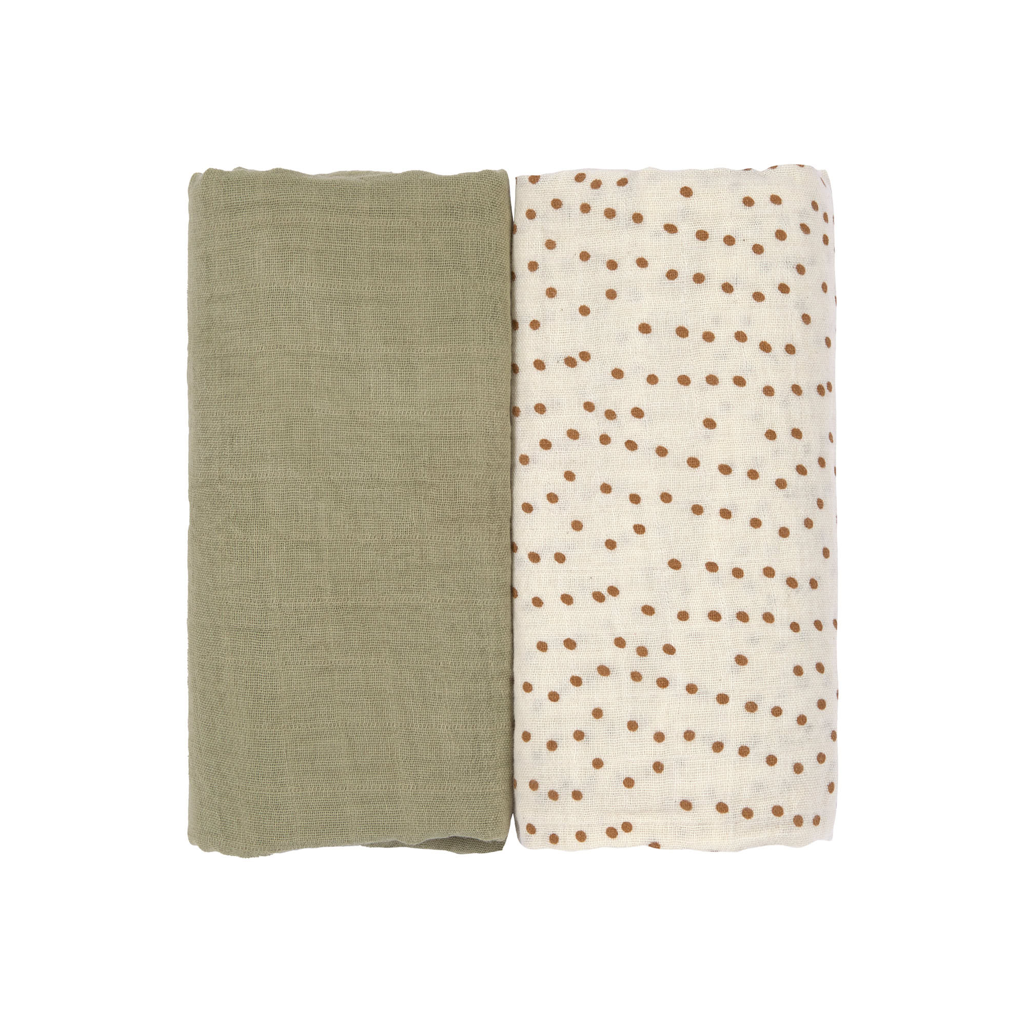 Lässig Swaddle & Burp Blanket L 2 pcs caramel, 80 x 80 cm (organic in conversion) - 4