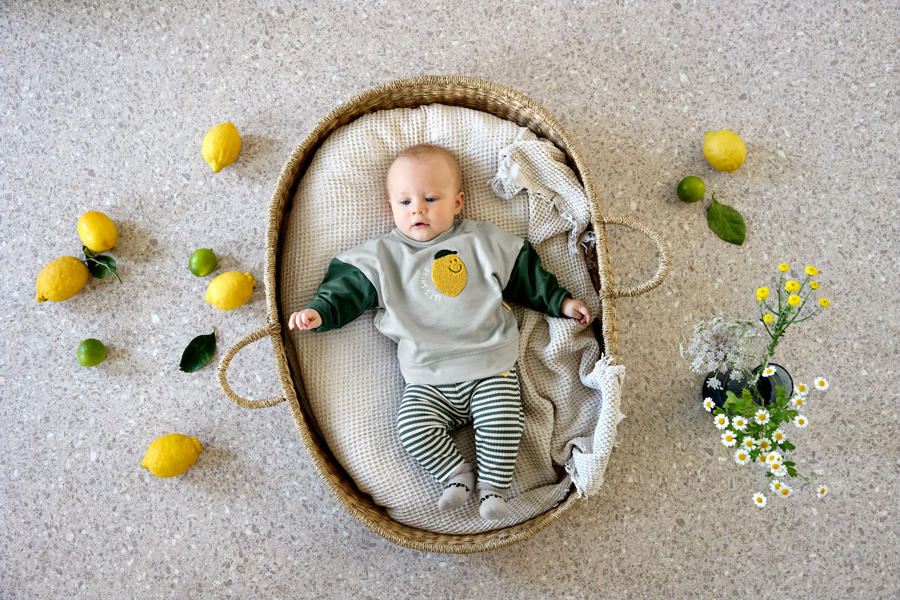 Lässig Leggings Ribbed Lemon dark green, 2-4 years - 3