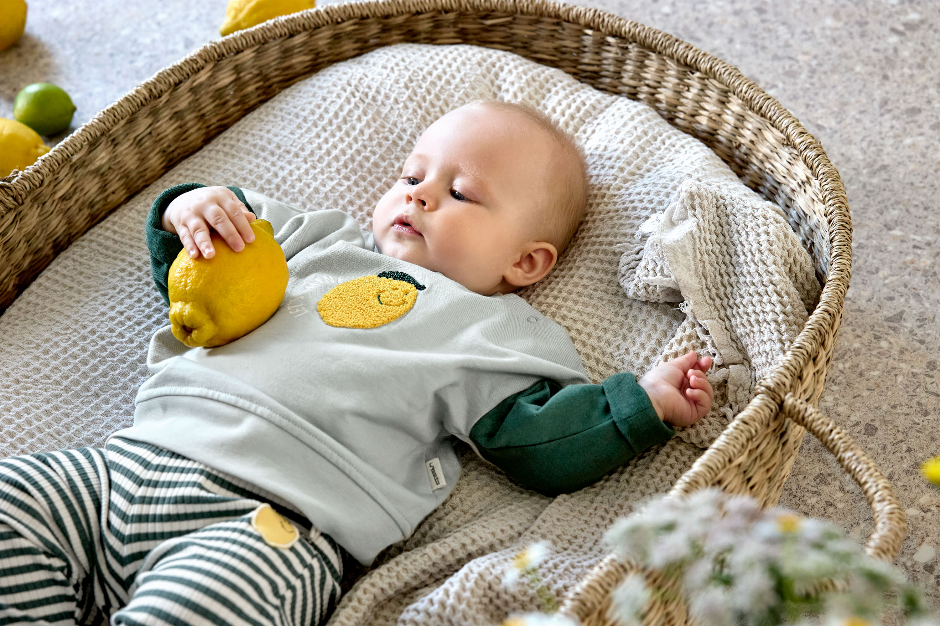 Lässig Leggings Ribbed Lemon dark green, 2-4 years - 2