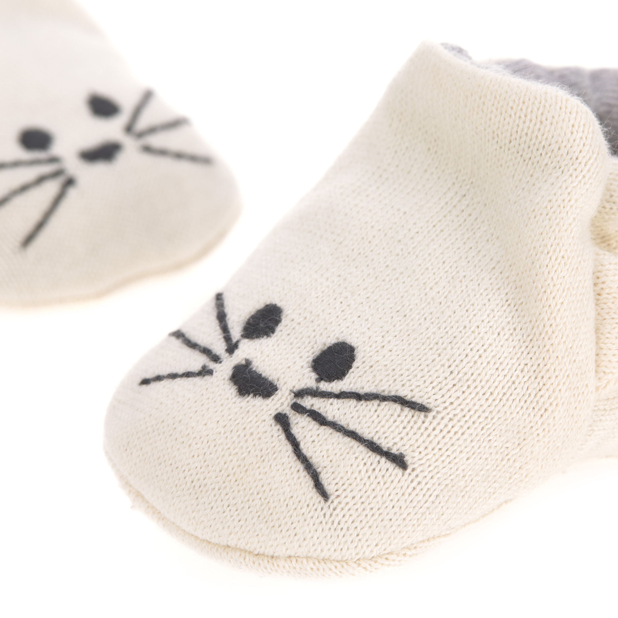 Lässig Baby Shoes GOTS Little Chums Cat One Size, 0-6 months, in cotton bag - 7