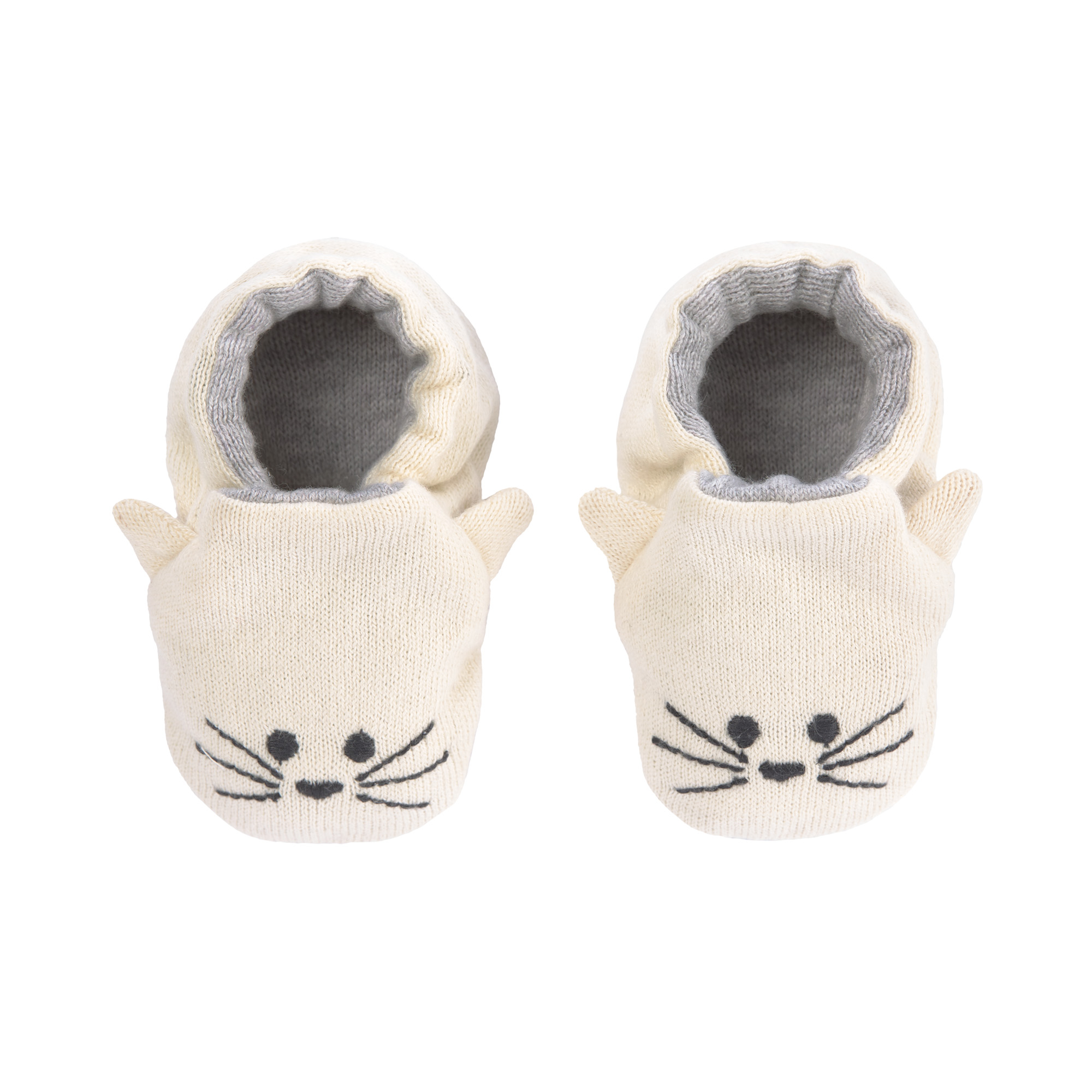 Lässig Baby Shoes GOTS Little Chums Cat One Size, 0-6 months, in cotton bag - 6