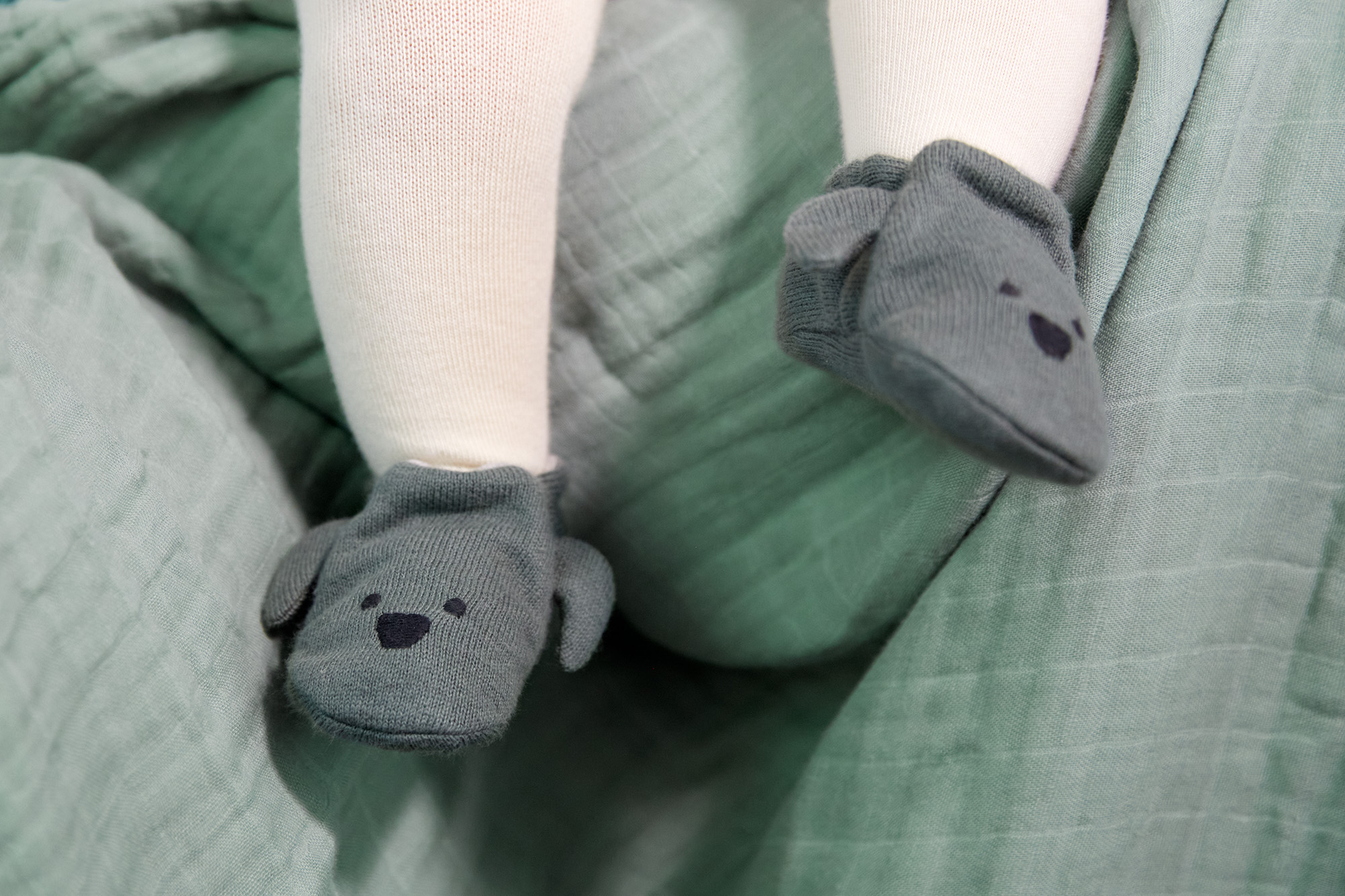 Lässig Baby Shoes GOTS Little Chums Dog One Size, 0-6 months, in cotton bag - 5