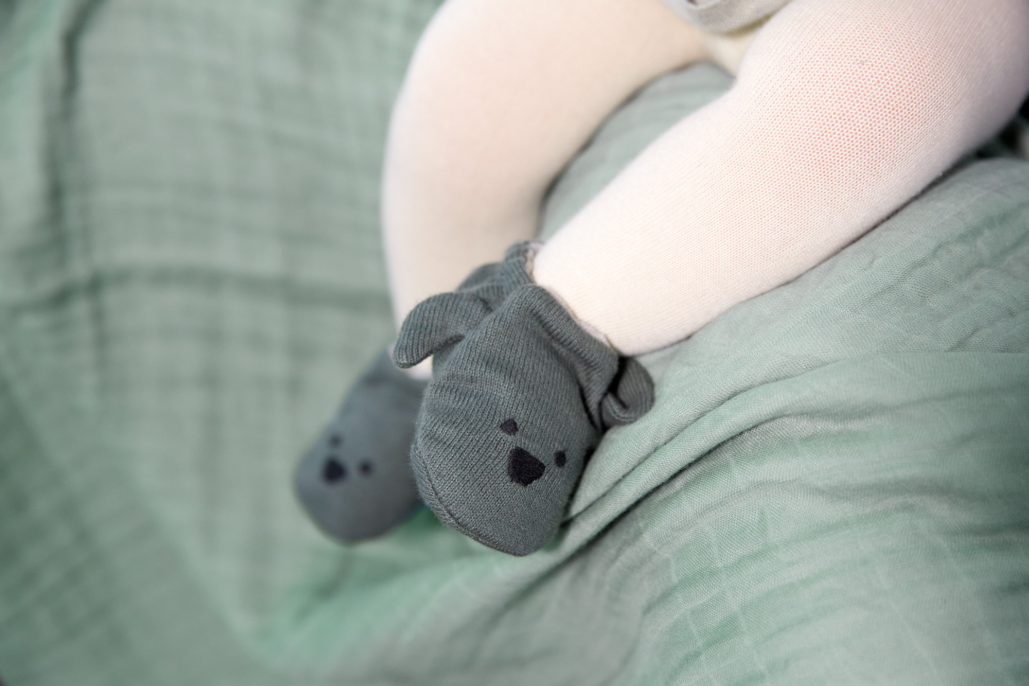 Lässig Baby Shoes GOTS Little Chums Dog One Size, 0-6 months, in cotton bag - 4