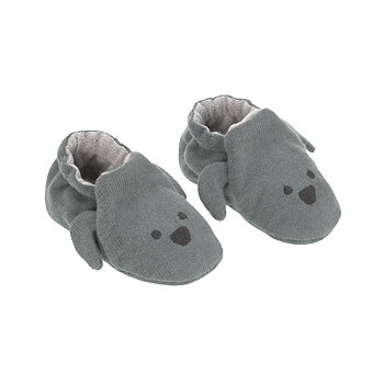 Lässig Baby Shoes GOTS Little Chums Dog One Size, 0-6 months, in cotton bag